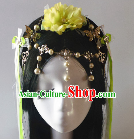 Chinese Classic Lady Fairy Headwear Crowns Hats Headpiece Hair Accessories Jewelry Set