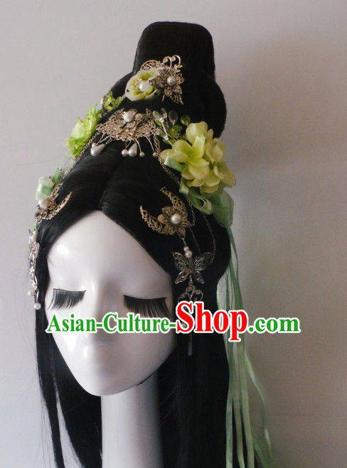 Chinese Classic Princess Fairy Headwear Crowns Hats Headpiece Hair Accessories Jewelry Set