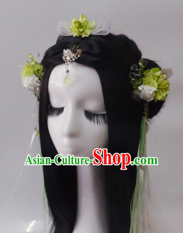 Chinese Classic Princess Wigs and Headwear Crowns Hats Headpiece Hair Accessories Jewelry Set