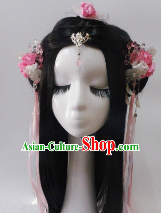 Chinese Classic Princess Wigs and Headwear Crowns Hats Headpiece Hair Accessories Jewelry Set