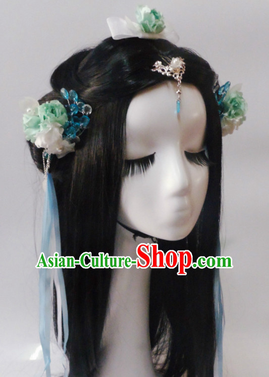 Chinese Classic Princess Wigs and Headwear Crowns Hats Headpiece Hair Accessories Jewelry Set