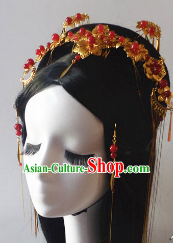 Chinese Classic Headwear Crowns Hats Headpiece Hair Accessories Jewelry Set