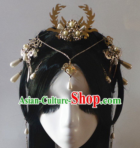 Chinese Classic Headwear Crowns Hats Headpiece Hair Accessories Jewelry Set