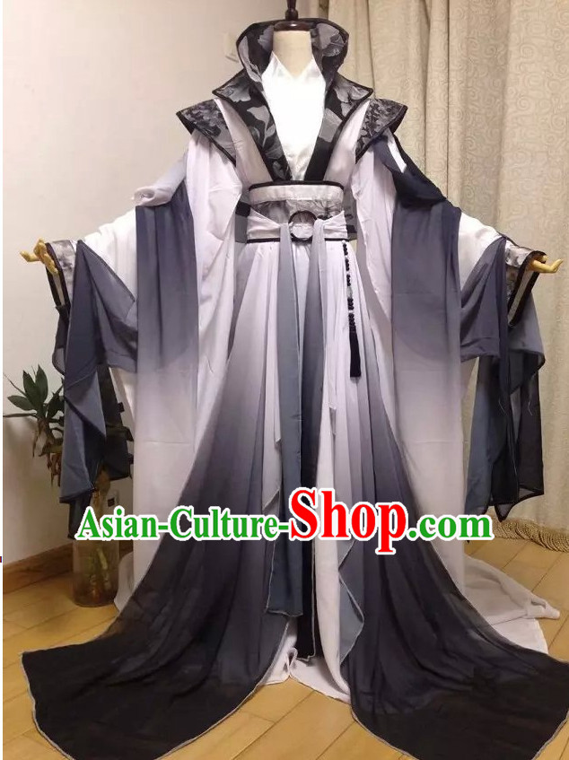 Grey Chinese Classical Princess Costumes Complete Set