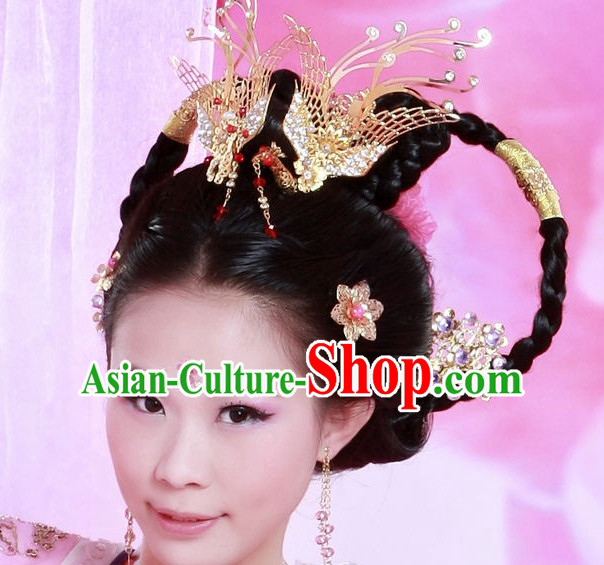 Chinese Princess Wigs and Phoenix Hair Headwear Crowns Hats Headpiece Hair Accessories Jewelry