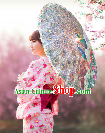 Asian Dance Umbrella China Handmade Classical Peacock Umbrellas Stage Performance Umbrella Dance Props