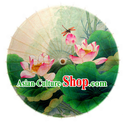 Asian Dance Umbrella China Handmade Classical Lotus Umbrellas Stage Performance Umbrella Dance Props