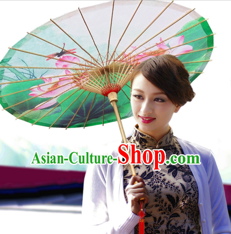 Asian Dance Umbrella China Handmade Classical Lotus Umbrellas Stage Performance Umbrella Dance Props