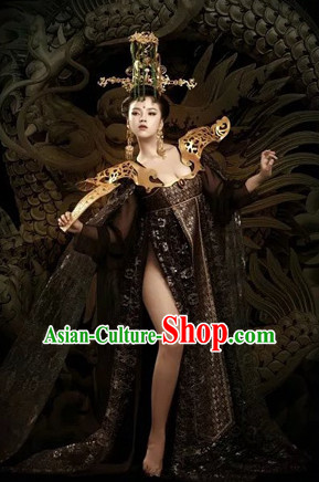 Chinese Tang Dynasty Palace Women Clothing and Hair Ornaments Complete Set
