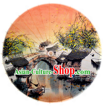 Traditional Rainproof Handmade Chinese Oil Paper Umbrellas China Dance Umbrella Stage Performance Umbrella Dancing Props