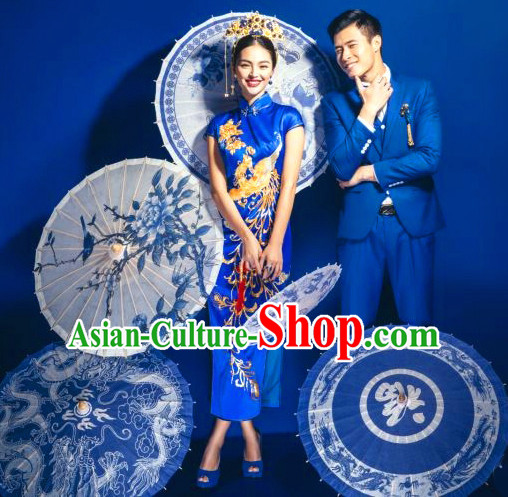 Traditional Rainproof Handmade Chinese Classic Oil Paper Umbrellas China Dance Umbrella Stage Performance Umbrella Dancing Props