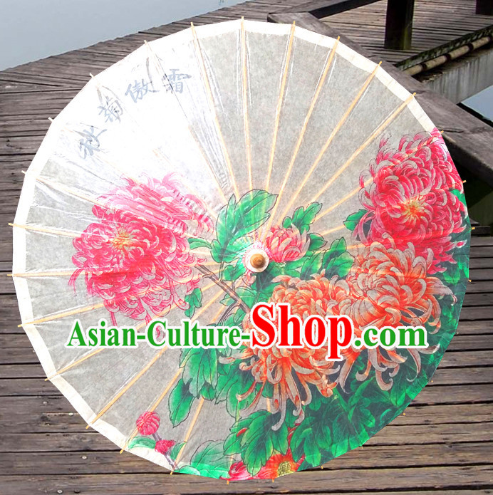 Traditional Rainproof Handmade Chinese Classic Oil Paper Umbrellas China Dance Umbrella Stage Performance Umbrella Dancing Props