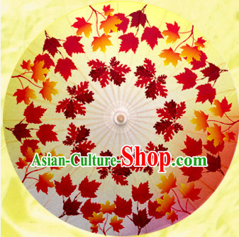 Asian Dance Umbrella China Handmade Traditional Red Leaf Umbrellas Stage Performance Umbrella Dance Props