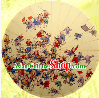 Traditional Rainproof Handmade Chinese Classic Oil Paper Beauty Umbrellas China Dance Umbrella Stage Performance Umbrella Dancing Props