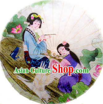 Traditional Rainproof Handmade Chinese Classic Oil Paper Umbrellas China Dance Umbrella Stage Performance Umbrella Dancing Props