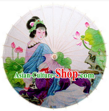 Traditional Rainproof Handmade Chinese Classic Oil Paper Umbrellas China Dance Umbrella Stage Performance Umbrella Dancing Props