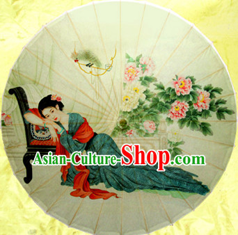 Traditional Rainproof Handmade Chinese Classic Oil Paper Umbrellas China Dance Umbrella Stage Performance Umbrella Dancing Props