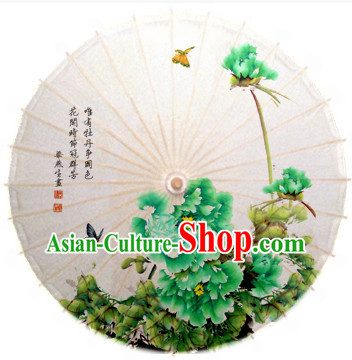 Traditional Rainproof Handmade Chinese Classic Oil Paper Umbrellas China Dance Umbrella Stage Performance Umbrella Dancing Props