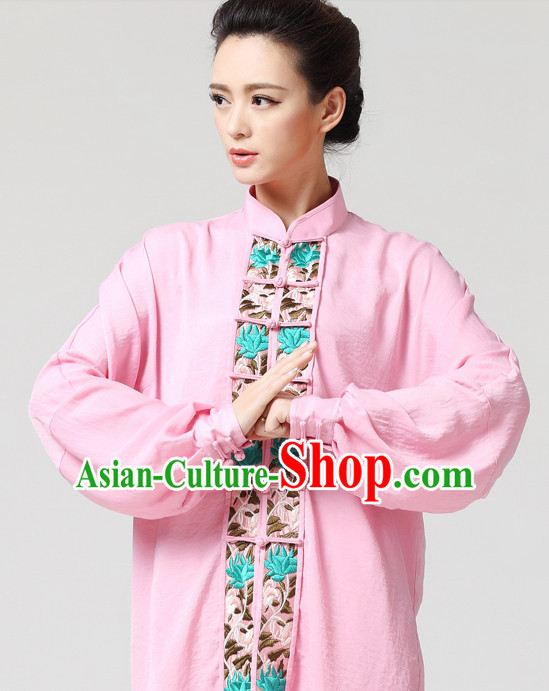 Pink Chinese Kung Fu Tai Chi Wushu Shaolin Uniform Wudang Uniforms Wu Shu Nanquan Kungfu Changquan Costume Uniform Martial Arts Tai Chi Taiji Uniforms