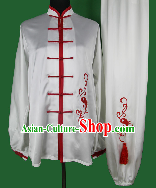 White Chinese Kung Fu Tai Chi Wushu Shaolin Uniform Wudang Uniforms Wu Shu Nanquan Kungfu Changquan Costume Uniform Martial Arts Tai Chi Taiji Uniforms