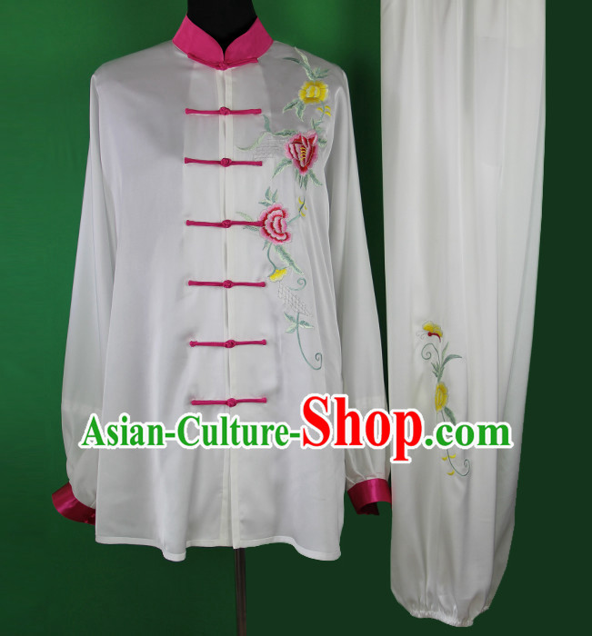 White Chinese Kung Fu Tai Chi Wushu Shaolin Uniform Wudang Uniforms Wu Shu Nanquan Kungfu Changquan Costume Uniform Martial Arts Tai Chi Taiji Uniforms