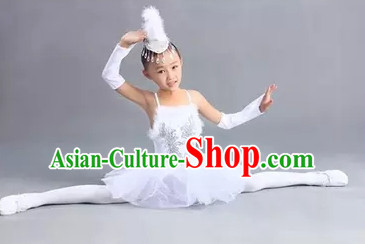 Chinese White Peacock Dance Costume Dance Costumes for Girls