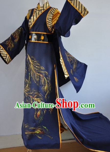 Chinese Swordsman Film Costumes Knight Clothing Warrior Costume and Hair Ornaments Complete Set