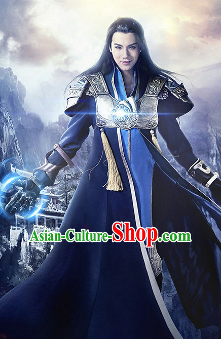 Chinese Ancient Swordsman Hanfu Clothes Film Hero Costumes Traditional Knight Costume Complete Set