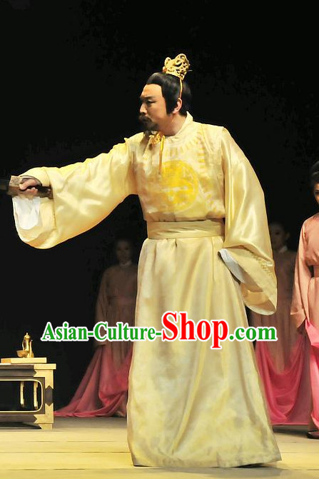 China Ancient Tang Dynasty Emperor Opera Costume Drama Stage Costumes Complete Set