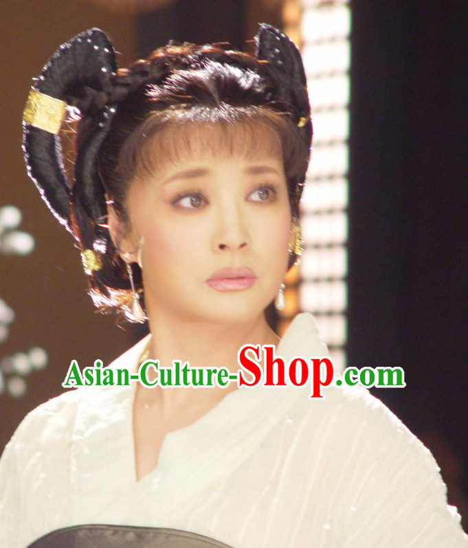 China Ancient Tang Dynasty Palace Black Wigs Headpieces