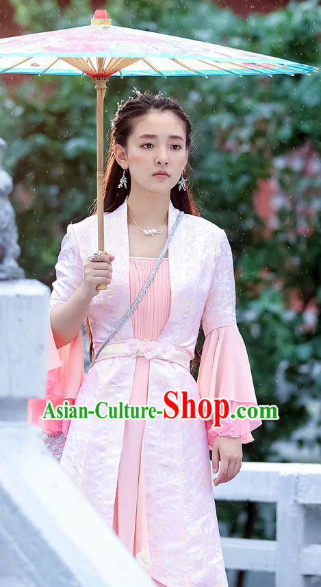 Chinese Ancient Female Hero Costumes and Headpieces Complete Set for Women