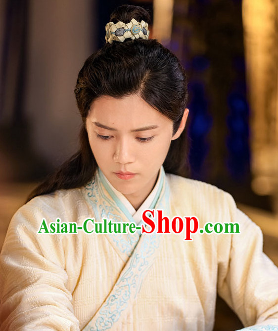 Chinese Ancient Male Long Black Wigs