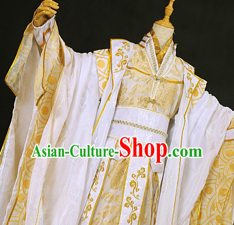 ancient chinese costumes flower costume classic celebration Emperor Robe white costume wedding men hanfu dress