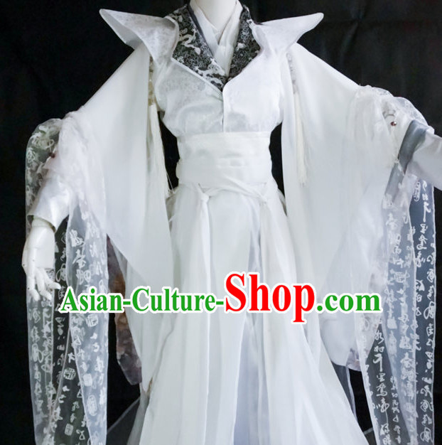 Chinese Hanfu Hakama Traditional Prince Dress Quju Supreme Chinese Costume Ancient Chinese Costume and Headpieces Complete Set