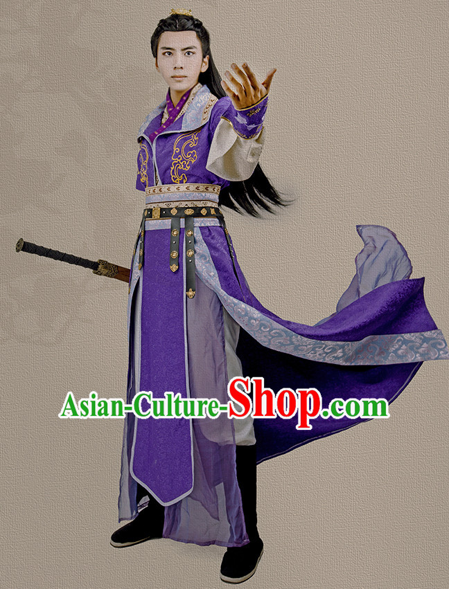 Chinese Prince Hanfu Robe Swords Clothing Handmade Bjd Dress Opera Costume Drama Costumes Complete Set