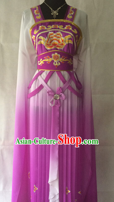 Long Sleeves China Beijing Opera Women Costume Embroidered Robe Stage Costumes Complete Set