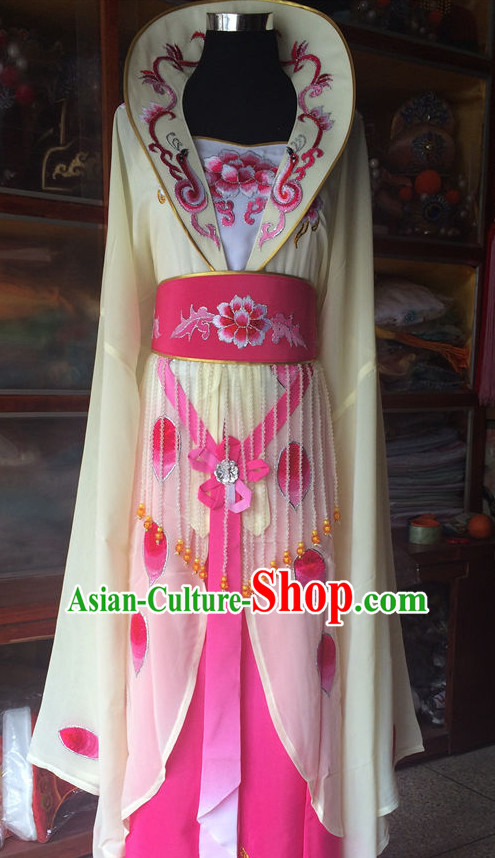 Long Sleeves China Beijing Opera Women Costume Embroidered Robe Stage Costumes Complete Set