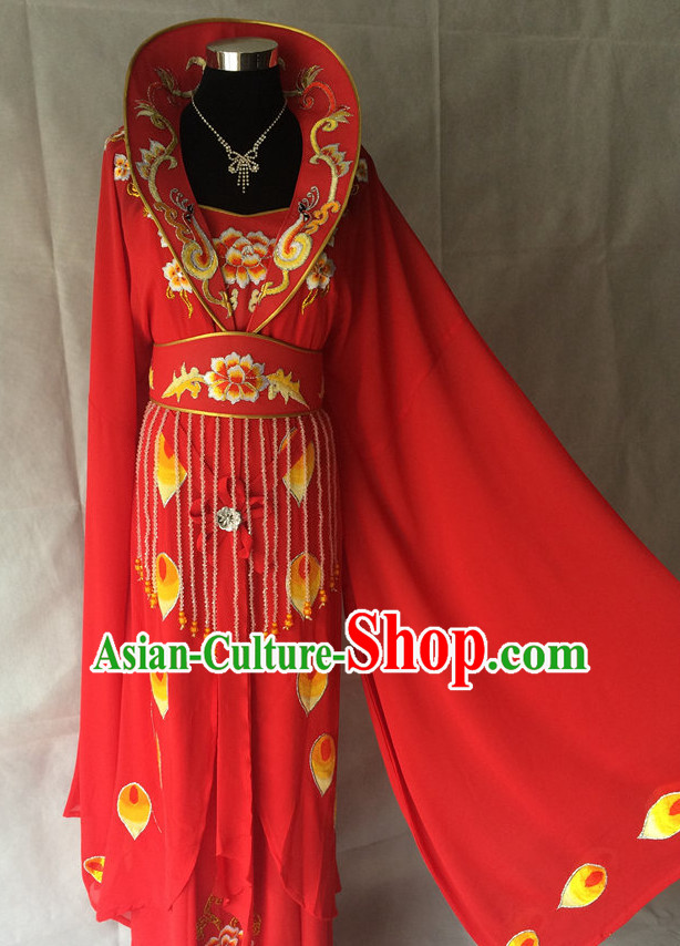 Long Sleeves China Beijing Opera Women Princess Costume Embroidered Robe Stage Costumes Complete Set