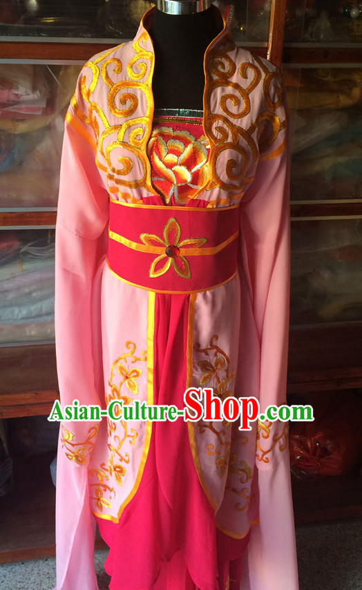 Long Sleeves China Beijing Opera Women Princess Costume Embroidered Robe Stage Costumes Complete Set