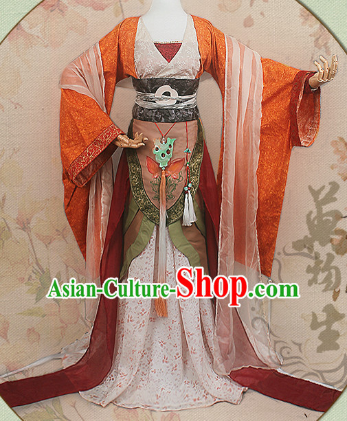 Chinese Hanfu Noblewoman Robe Clothing Handmade Bjd Dress Opera Costume Drama Costumes Complete Set