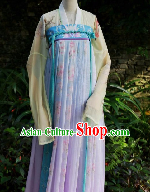 Chinese Ancient Tang Dynasty Ruqun Clothing Complete Set for Women