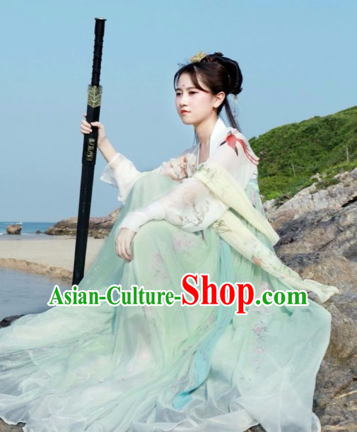 Chinese Ancient Tang Dynasty Ruqun Clothing Complete Set for Women