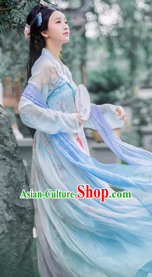 Chinese Ancient Tang Dynasty Ruqun Clothing Complete Set for Women