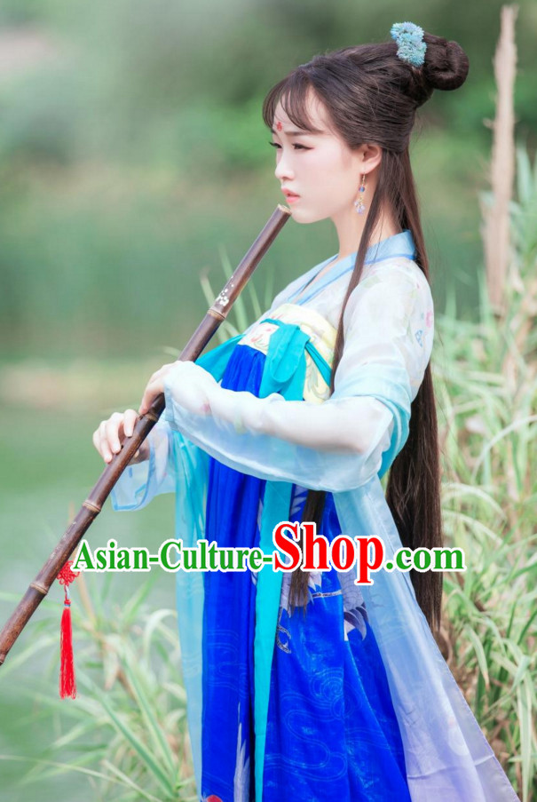 Chinese Ancient Tang Dynasty Ruqun Clothing Complete Set for Women