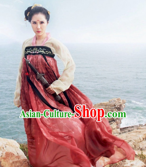 Chinese Ancient Tang Dynasty Ruqun Clothing Complete Set for Women