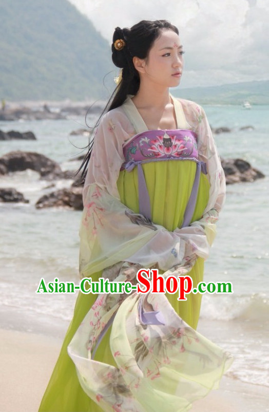 Chinese Ancient Tang Dynasty Ruqun Clothing Han Fu Suit Complete Set for Women