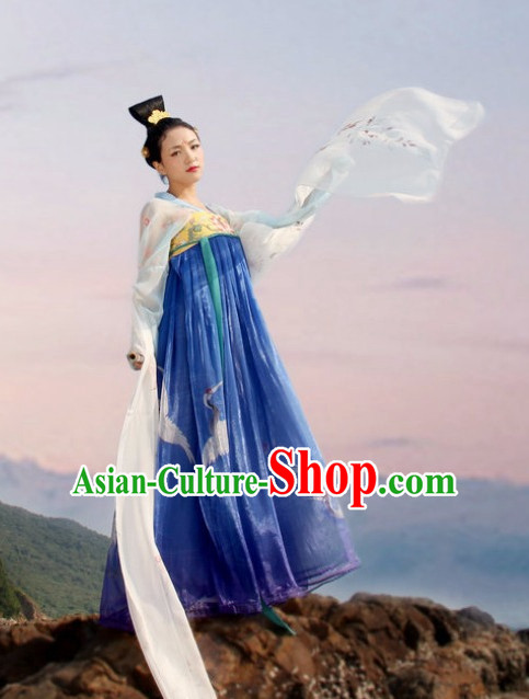 Chinese Ancient Tang Dynasty Ruqun Clothing Han Fu Suit Complete Set for Women