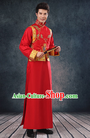 Top Traditional Chinese Embroidered Wedding Dresses Wedding Gowns for Bridegrooms