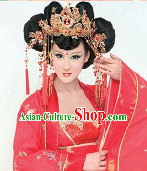 Chinese Ancient Black Wigs Hair Accessories Headpiece Headdress