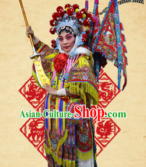 Chinese Opera Beijing Opera Peking Opera Hua Dan Costume Embroidered Robe Hua Dan Opera Costumes and Headdress Complete Set